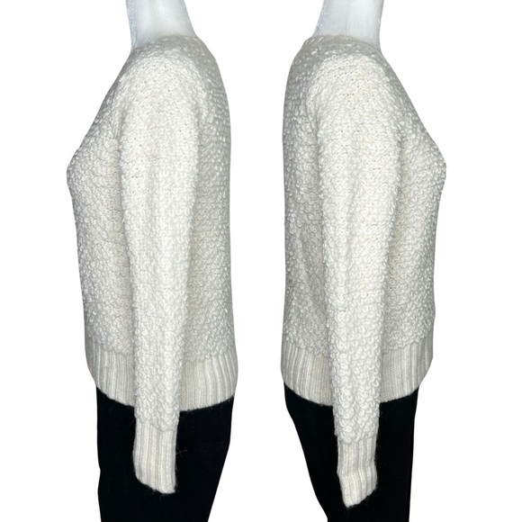 Banana Republic Sweater Crew Neck Carpet Knit Wool Alpaca Blend Cream Small S - Picture 4 of 12